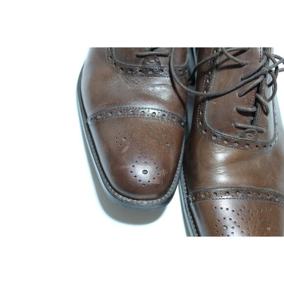 Joseph Abboud Men’s Oxfords Brown Leather Cap Toe Dress Shoes Sz 10